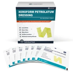 CEEPORT Medical 1x8in 50pcs Xeroform Petrolatum Curativo Tira de gaze nãoaderente para cuidados com feridas