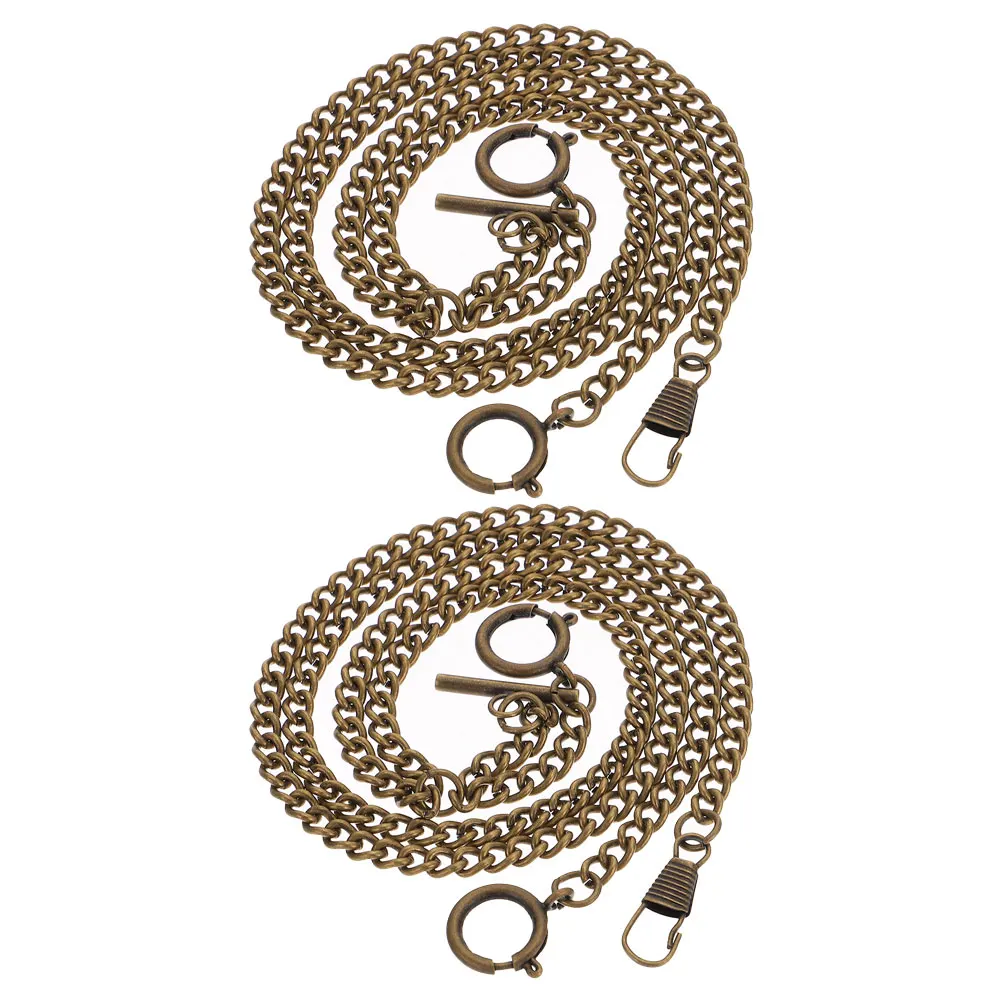 

2pcs Metal Pocket Vintage Waistcoat Wallet Men'S Watch Hanging Secure 44Cm Wedding Accessories Pocket Chain Diy Vest