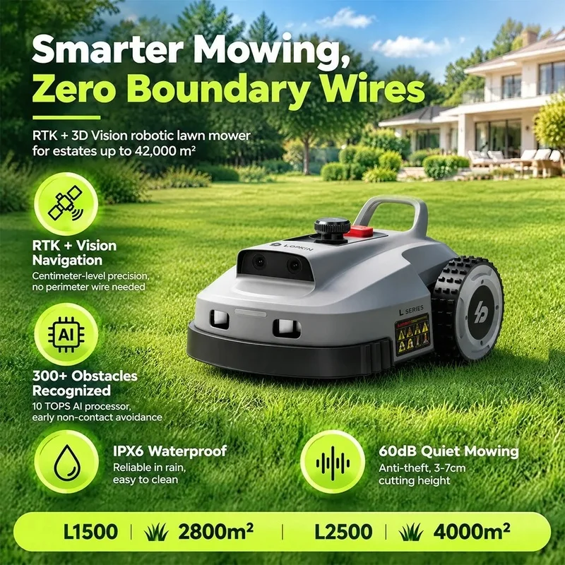 Kesen Industrial Grade Cordless Crawler Lawn Mower Remote Control IP66 Rated Gardens Community Green Spaces