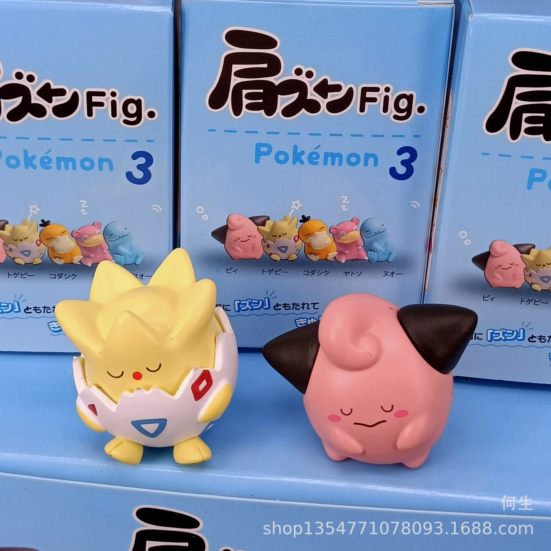 5pcs Pokemon Figures Togepi Clefairy Quagsire Psyduck Shoulder Sleep FIG Rowlet Gonbe Figure Cartoon Collect Doll Model Toys