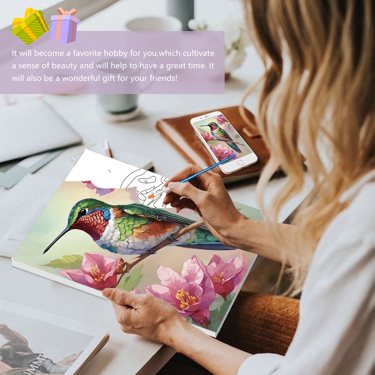 

SDOYUNO Painting Paints By Numbers Easy Draw Handmade Canvas For Beginner bird Animals 20x30cm With Frame Paint Kit Wall Decor