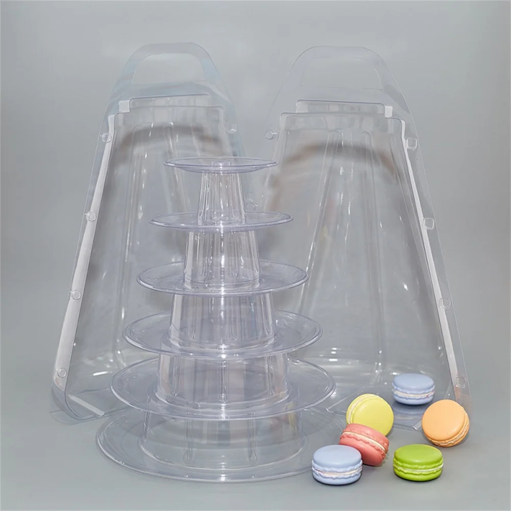 Tiers Round Macaron Tower Stand Cake Display Rack Cupcake Stand Desserts Display for Baby Shower Wedding Birthday Decoration