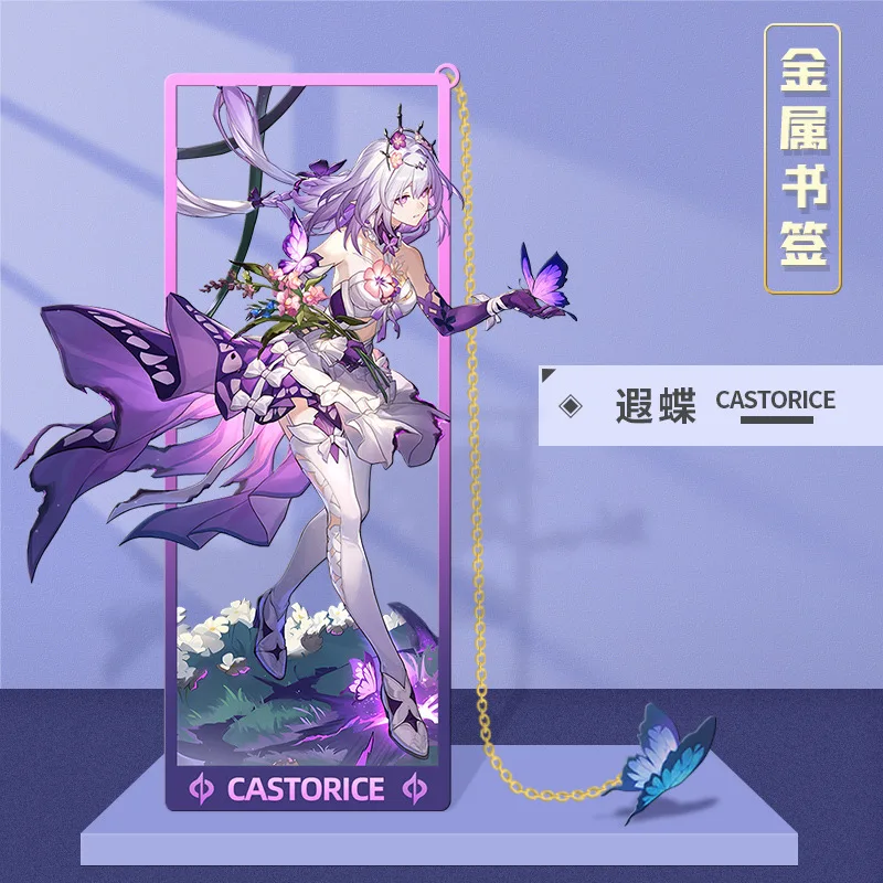 1Pc Anime Game Honkai: Star Rail Kafka Castorice‌ Phainon Metal Bookmark Stationery Beautiful Gifts For Boys And Girls Ornaments