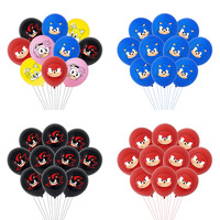 10pcs Children's Birthday Party 12 inch Latex Balloon set Sonic Hedgehog Theme Baby Shower Cartoon Anime Latex Balloon toys gift