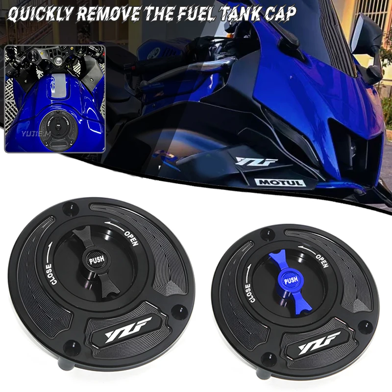 For Yamaha YZF R1 R3 R6 R7 R25 R125 2010-2025 2024 Keyless Motorcycle Fuel Gas Tank cap Cover ﻿For Yamaha YZF R1 R3 R6 R7 R25 R1