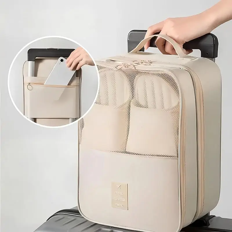 1Pcs Travel Shoe Bag Storage Bag Washed Diagonal Breathable Mesh Multiple Pairs Of Shoes Portable Shoe Box For Business Trips