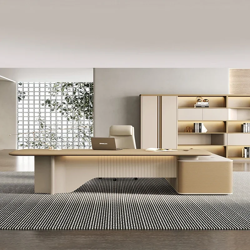 

Light luxury boss desk, simple modern desk manager office desk and chair combination