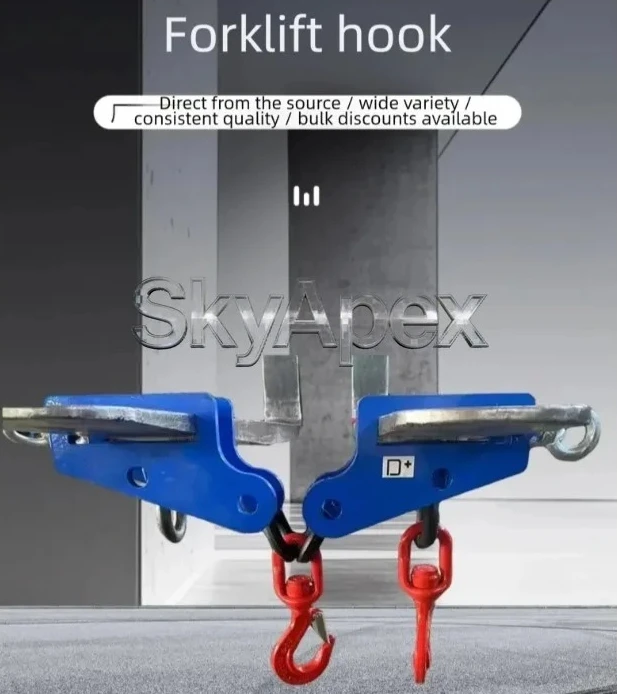 Forklift Lifting Hook Single Double Fork Dual Use Fork Mounted Hoist Attachment Heavy Duty Industrial Material Handling