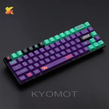 KYOMOT 156 tuşları EVA 01 Keycaps Anime oyunu klavye tuş kiraz profil PBT boya alt MX anahtarı DIY düzeni için duckymekanik klavye