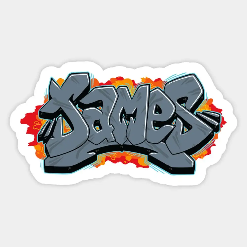 James Graffiti nama huruf stiker untuk dekorasi Laptop Mobil kamar tidur lucu kartun seni modis koper umum