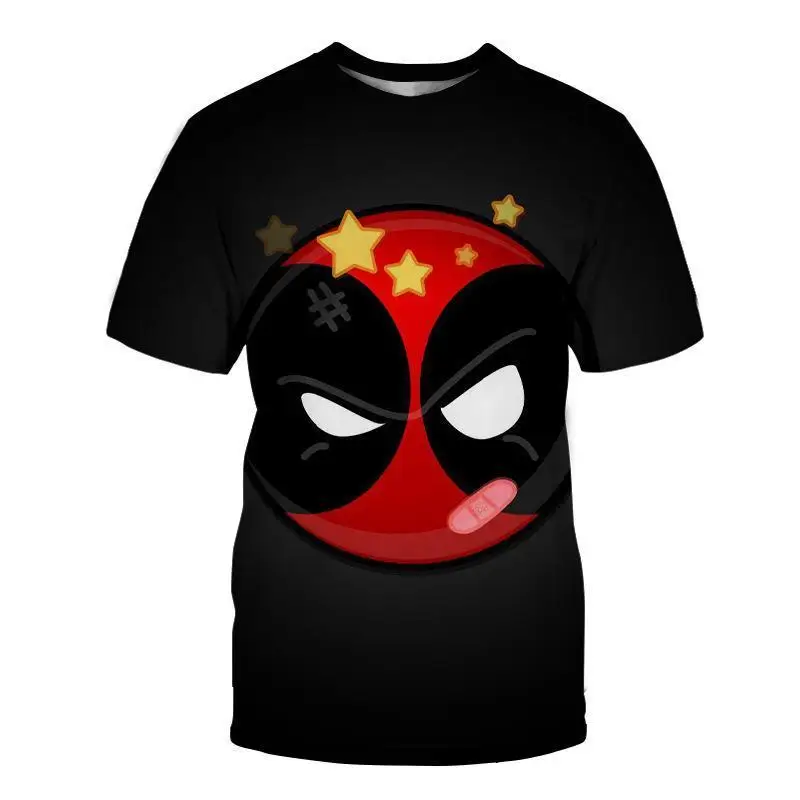 New Marvel Hero Deadpool Pattern Series Men\'s Fashion 3D Printed  Short sleeved T-shirt Loose Tops Tees O-Neck Casual Clothing