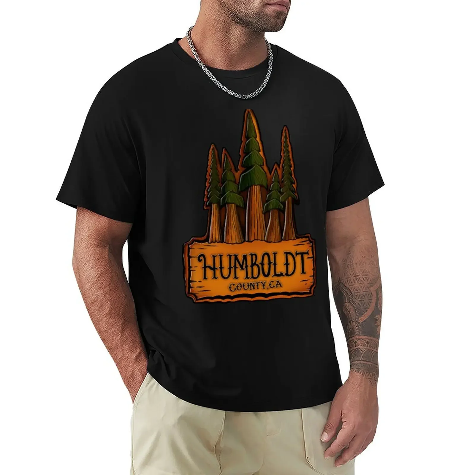 Humboldt County Redwood Sign T-Shirt vintage anime shirt anime clothes Aesthetic clothing black t-shirts for men