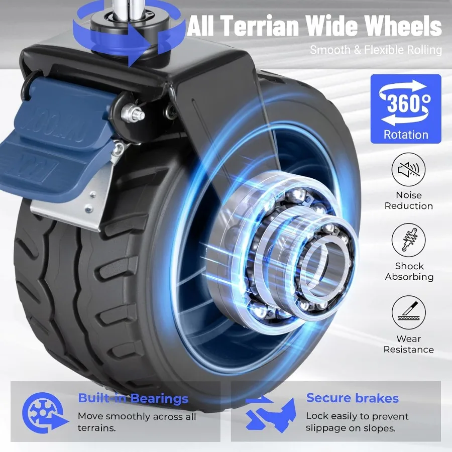 Chariot pliable ultracomact avec capacité de 200 L et roues tout-Terrain pour un usage extérieur portable Idéal pour les voyages à la plage Gro