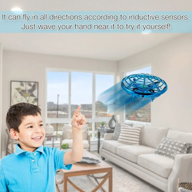 子供用手動ミニおもちゃドローン、LED付きアップグレードUFOフライングボールおもちゃ、USB充電式屋内ドローン