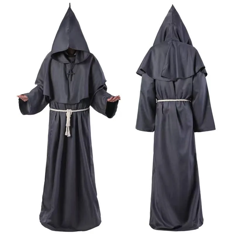 

Medieval Monk Priest Robe Wizard Male Halloween Costume Ethnic Stage Costume for Men Traditional Hanfu Clothing Halloween Party
