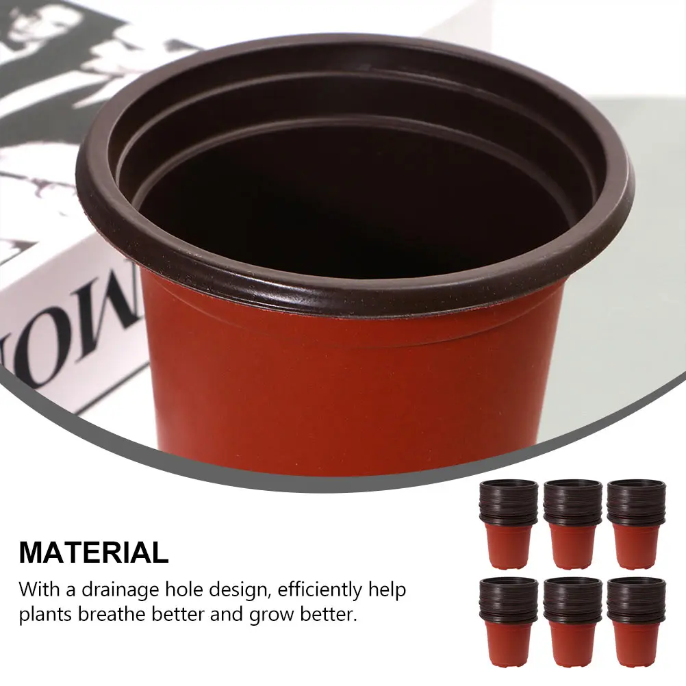 

150pcs Two-color Flower Pot Plastic Garden Balcony Planters Drainage Hole Lightweight Durable Decorative