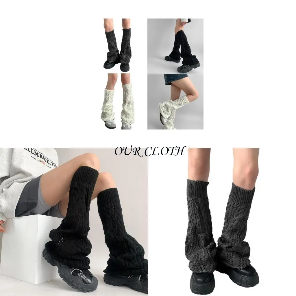 حفرة مجوفة ثقب متماسكة تدفئة الساق للنساء harajuku الشفور الجرونج الجوارب الطويلة الطويلة #1