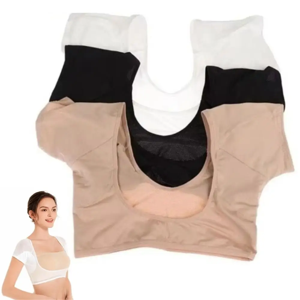 Washable T-shirt Shape Sweat Pads Reusable Breathable Armpit Care Pads Odor Control Anti-slip Perspiration Deodorant Pads