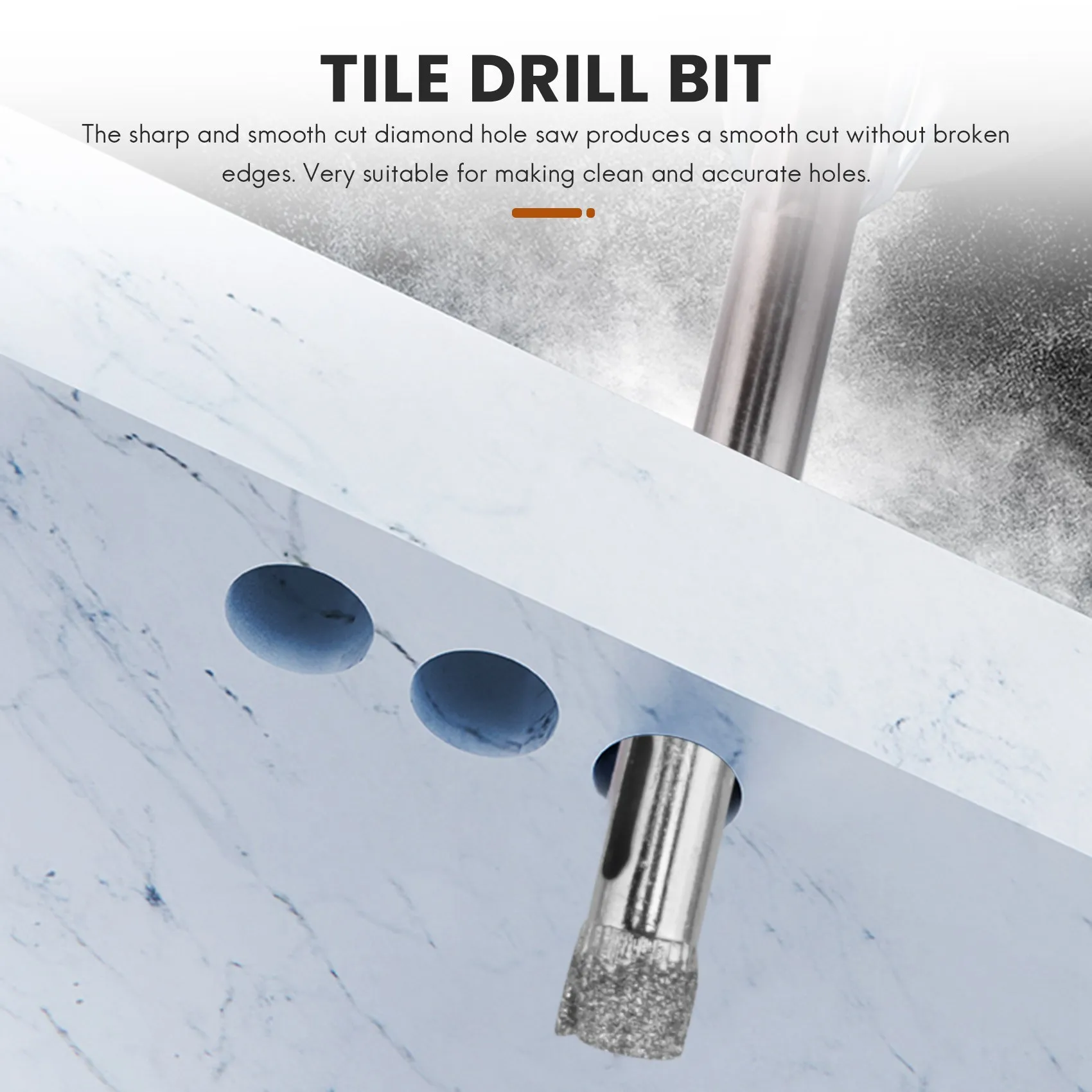 

A58Z 50Pcs Diamond Coated Drill Bit Set 6mm Diamond Tipped Hole Saw for Tile, Glass, Ceramics, Porcelain, Marble