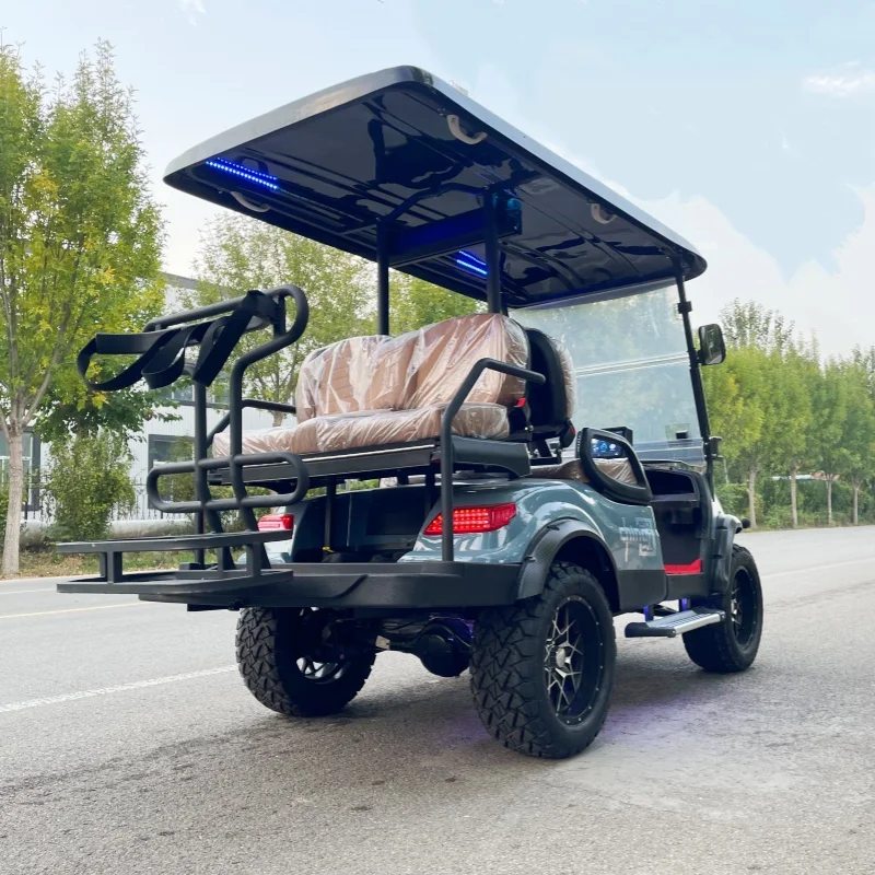 High Quality New Lithium Battery Adult 4-Seater Electric Scooter Electric Golf Cart For Sale Sound Bar Custom Roof Light Strip