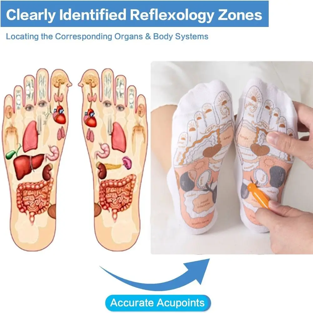 

with Trigger Point Massage Tool Reflexology Socks Massage Stick Acupoint Triangle Massager Foot Massage Socks Foot Relief