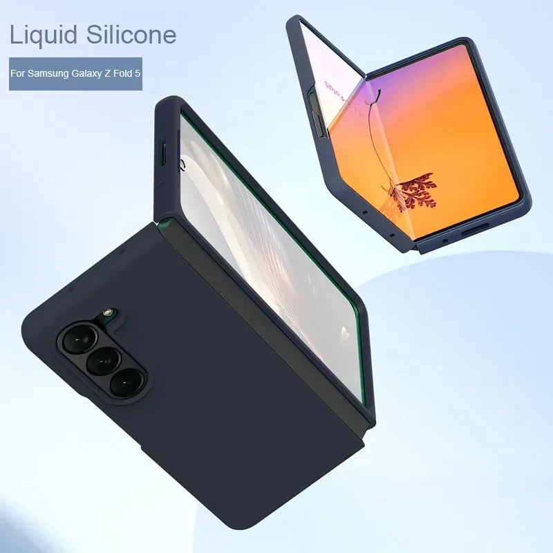 Coque Liquid Silicone Case For Samsung Galaxy Z Fold5 6 7 Ultra Thin Soft TPU Shockproof Phone Case For Z Fold 4 Protector Cover
