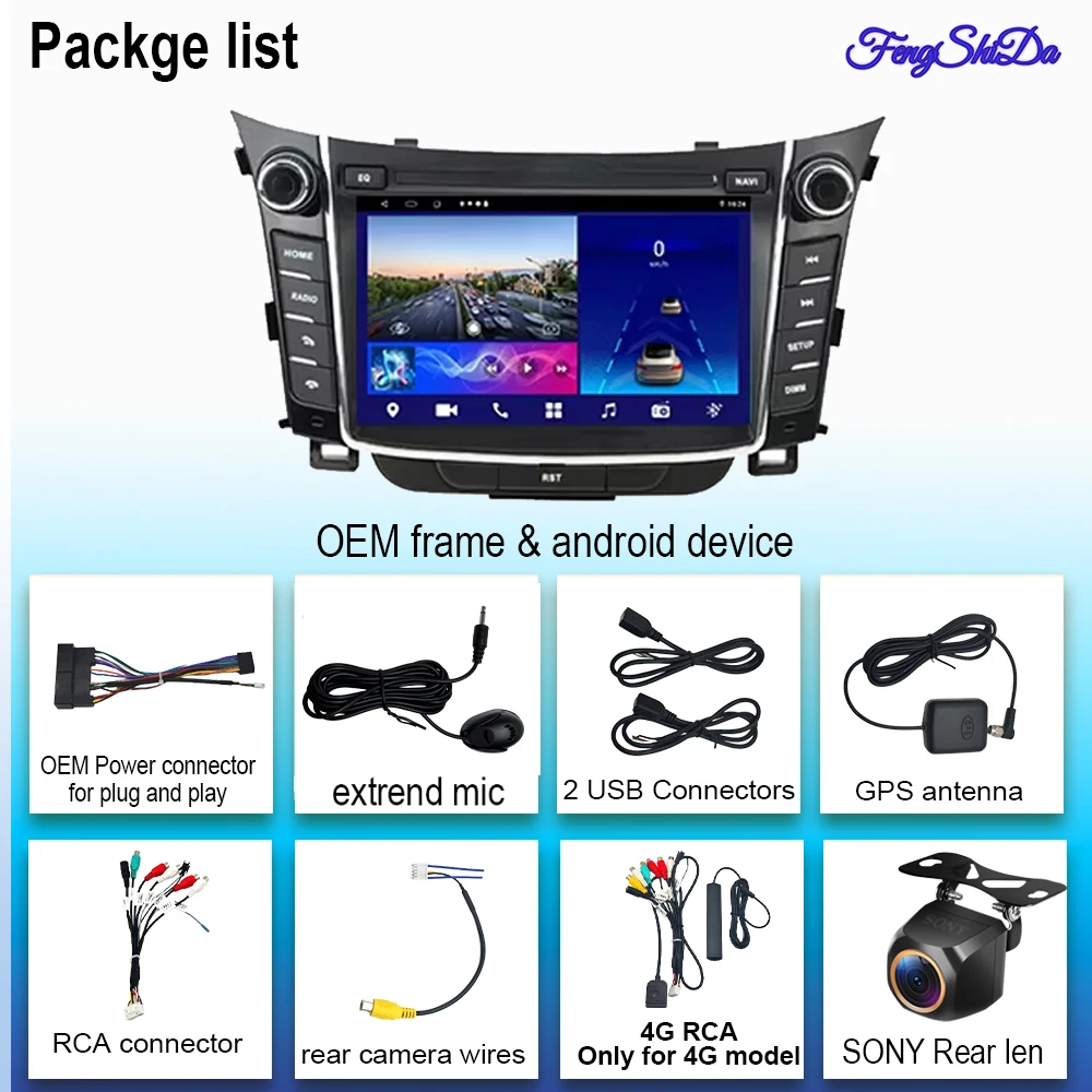 Android Auto Stereo Einheit Multimedia Für Hyundai I30 Elantra GT 2012-2017 Radio Video Player GPS Drahtlose Carplay Android auto