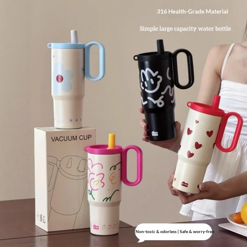 Vaso Térmico de Acero Inoxidable 316, Botella Térmica de Gran Capacidad, Termo de Doble Vacío, Mantiene el Frío, Taza de Viaje, Taza de Café, Regalo Personalizado