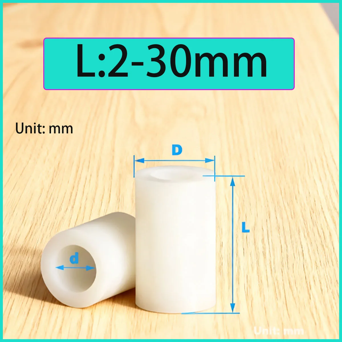 Nylon sleeve ABS padding column plastic gasket straight through column L: 2-30mm