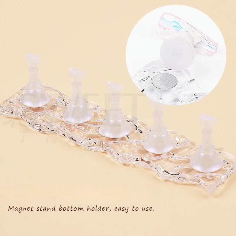 Aurora Ice Cube Chess Borad Magnetic Nail Holder Practice Display Acrylic Showing Shelves Nail Manicure Stand Presentation LYS41