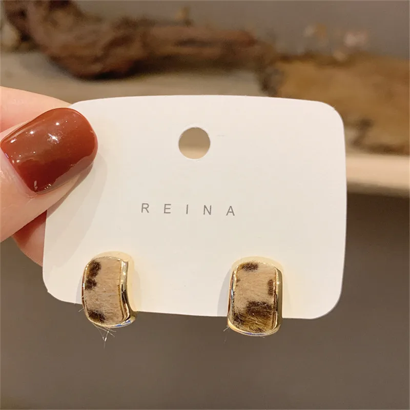 Trending Simple Plush Leopard Stud Earring In 2023 New Korean Fashion Jewelry Party Elegant Cheap Earrings Gifts Free Shipping