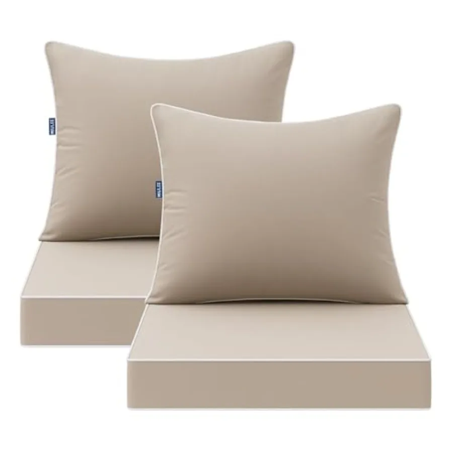 

Outdoor Seat Cushion Set of Waterproof and 3 Year Fade Resistant Deep Seat and Back Cushion for Patio Furniture Chair Sofa Couc