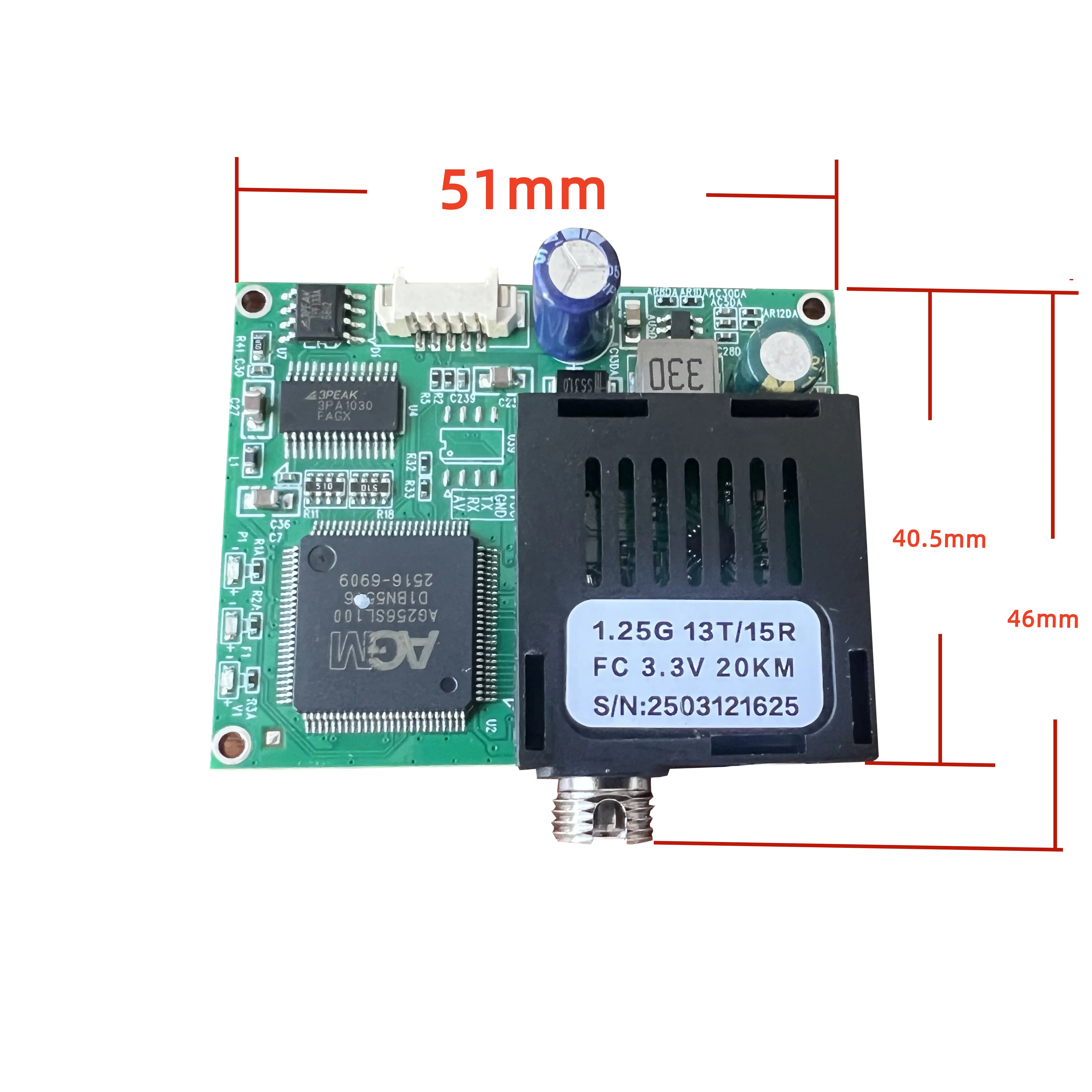 Multi Service Video Fiber Extender with RS485 RS422 RS232 Optic Modem, Single Fiber FC, DC6~57V, Fiber Video TTL, 20KM, PAL/NTSC