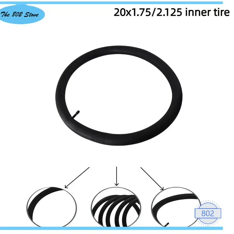 Thickened 20x1.75/2.12 5 inner tube straight mouth for bicycle electric bicycle inner tube