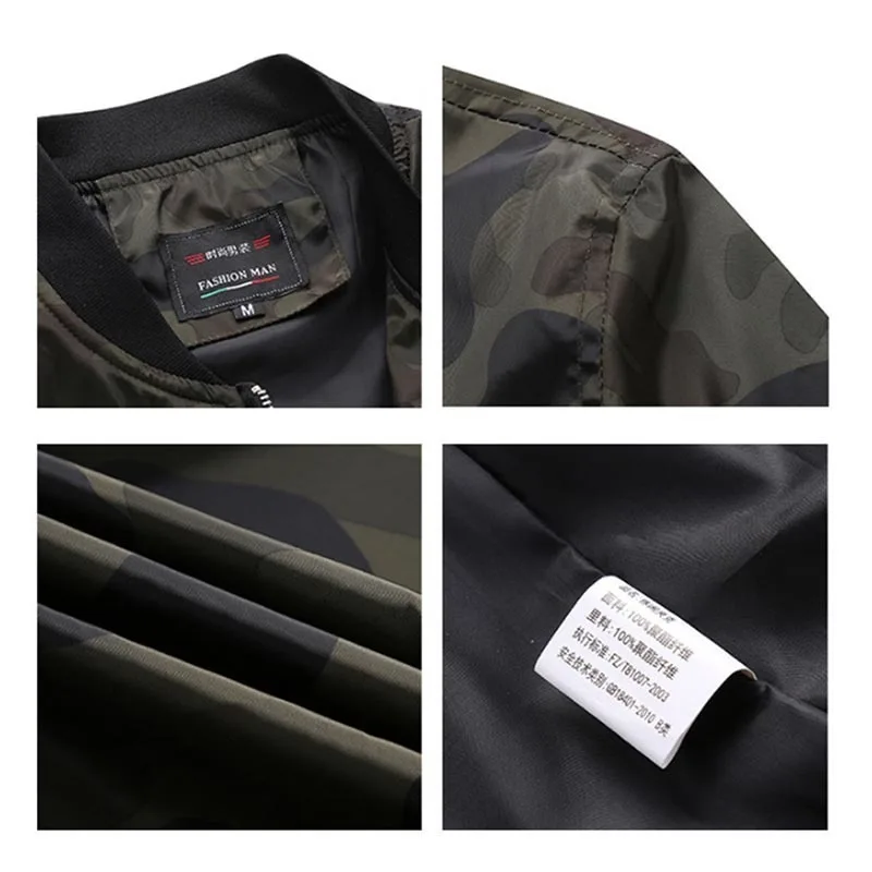 الخريف الرجال السترات التمويه الذكور معاطف كامو Bomber سترة رجالي ماركة الملابس أبلى حجم كبير