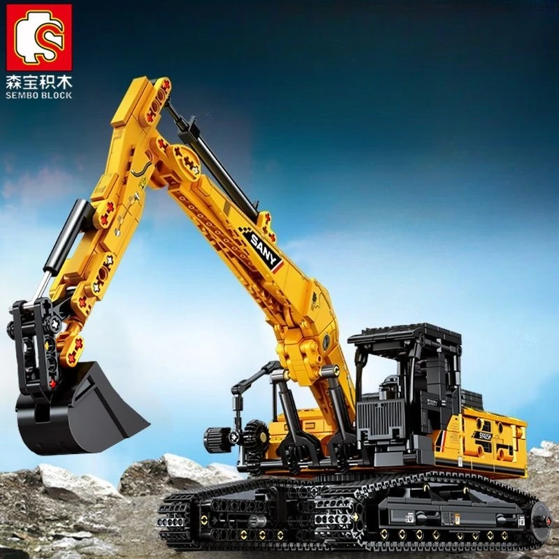 

SEMBO BLOCK Строительная машина Строительные блоки Модель экскаватора STEM Игрушка для мальчиков Детский подарок
