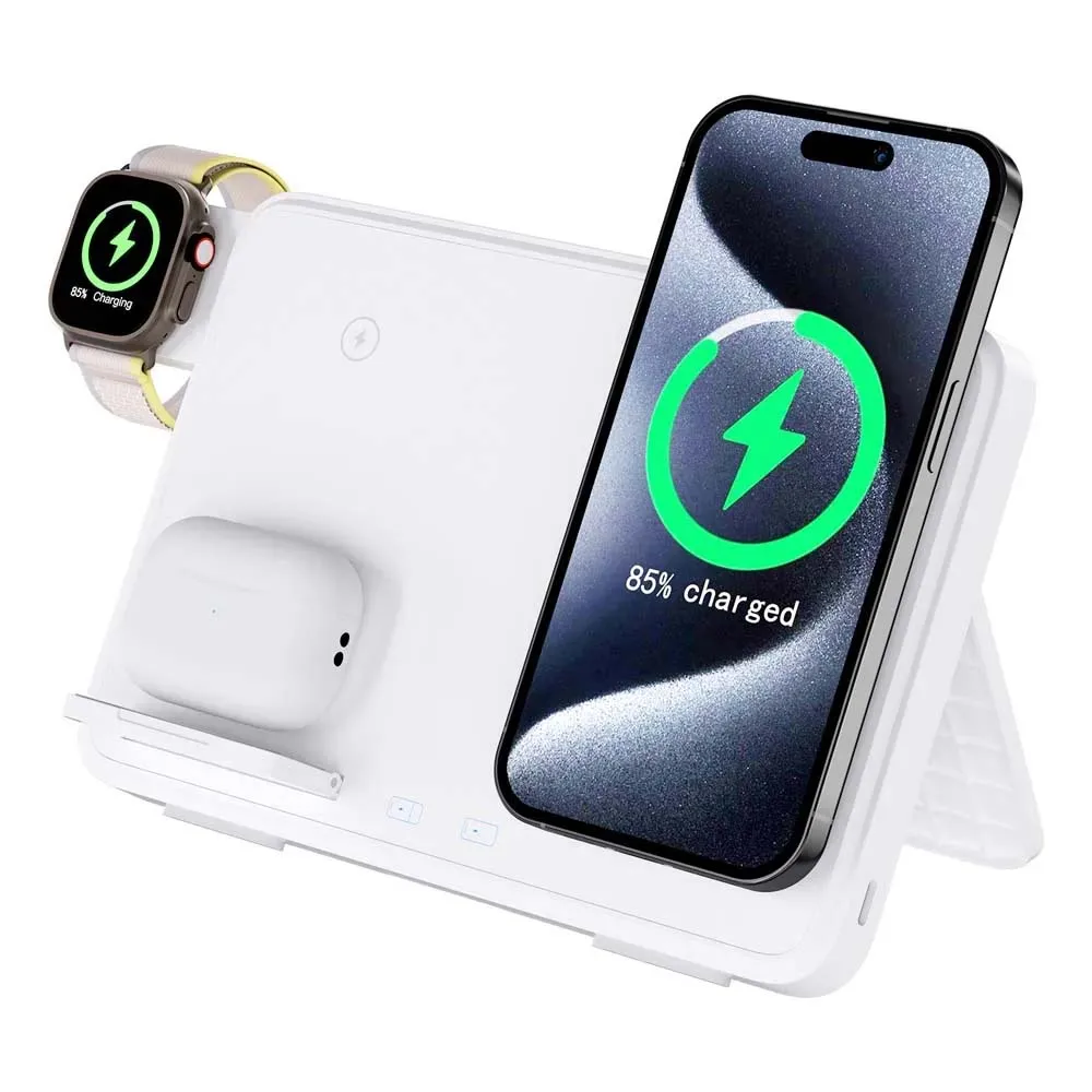 

for iPhone 17 Apple Watch AirPods Wireless Charging Holder Foldable Stand for Samsung Watch Earphone Power Supply Dock Bracket