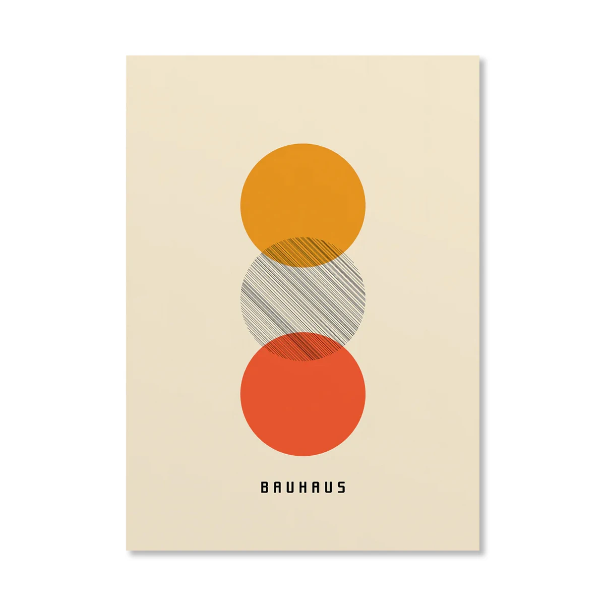 Geometrisches abstraktes orangefarbenes Bauhaus-Poster, Pop-Art, Sonnenaufgang und Fahrrad, Wandkunstdrucke für moderne Wohnzimmer, Schlafsaal, Heimdekoration