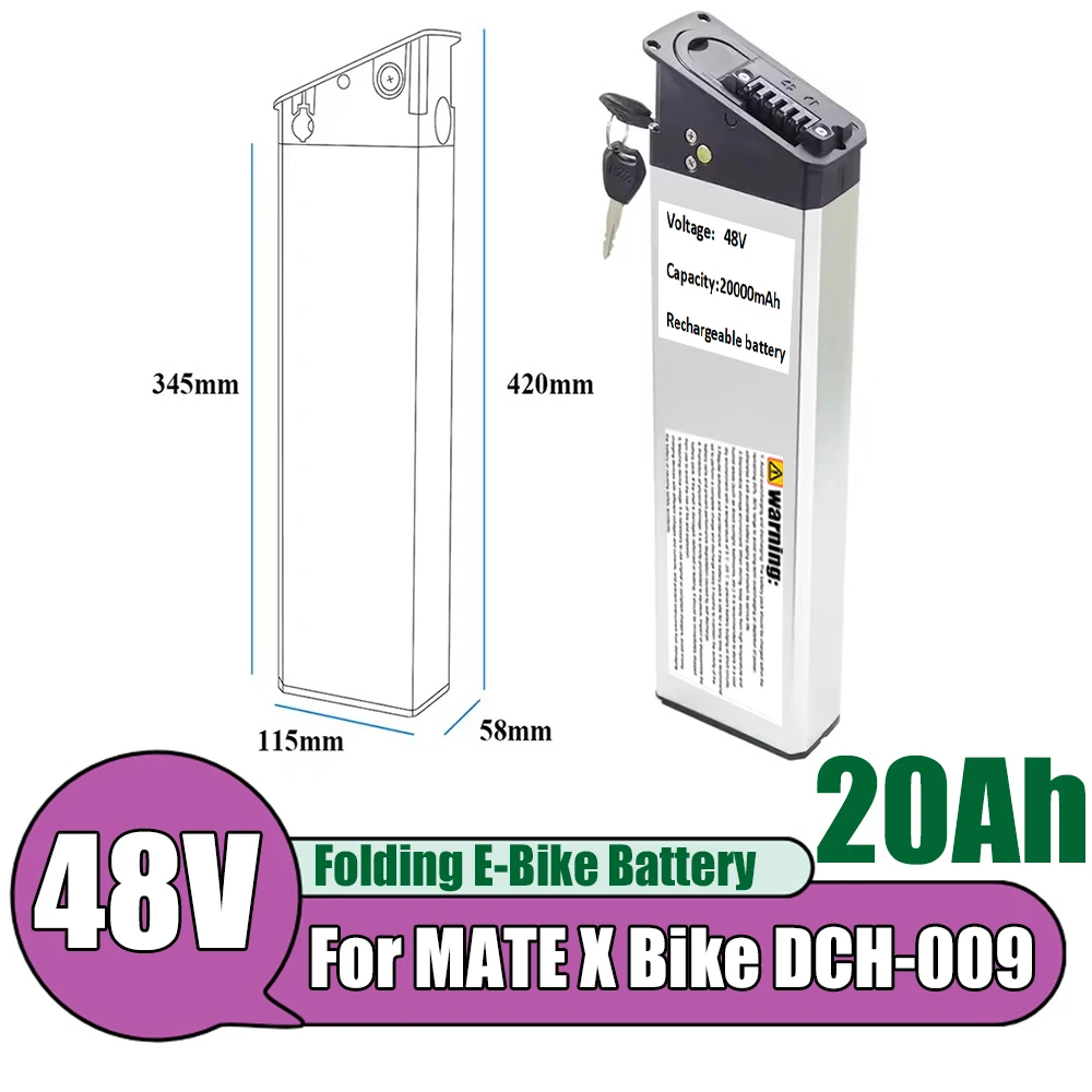 48V 20Ah Replacement Batteries for DCH-009 New Engwe EP-2 Pro Engine Pro Upgraded Version for MATE X Bike Battery with Charger