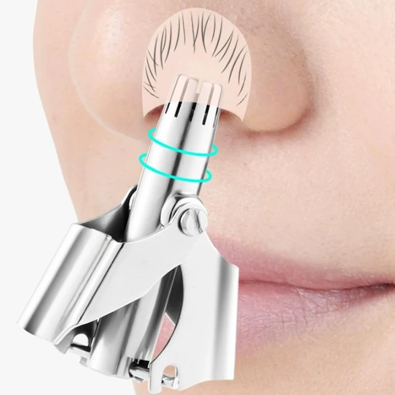 Триммер для волос в носу, очиститель из нержавеющей стали, ручной триммер для мужчин и женщин, механическая бритва с кистью