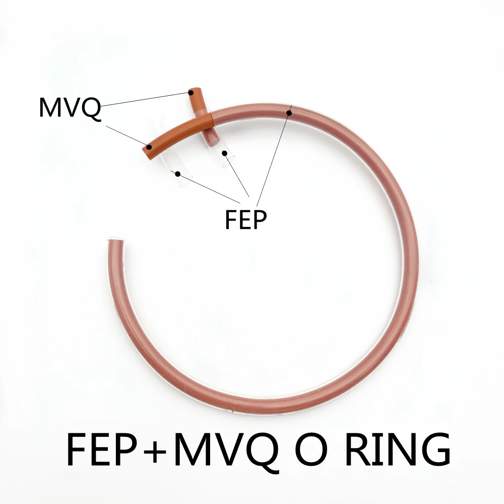 

5PCS FEP O RING + MVQ IDXCS 22x3/37.5x3 Encapsulated O-ring Rubber Ring FEP + Silicone Sealing Gaskets