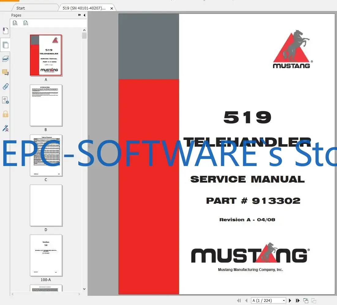 

EPC-SOFTWARE Mustang Machinery Heavy Equipment 4,14 ГБ PDF 2022, сервисные руководства DVD