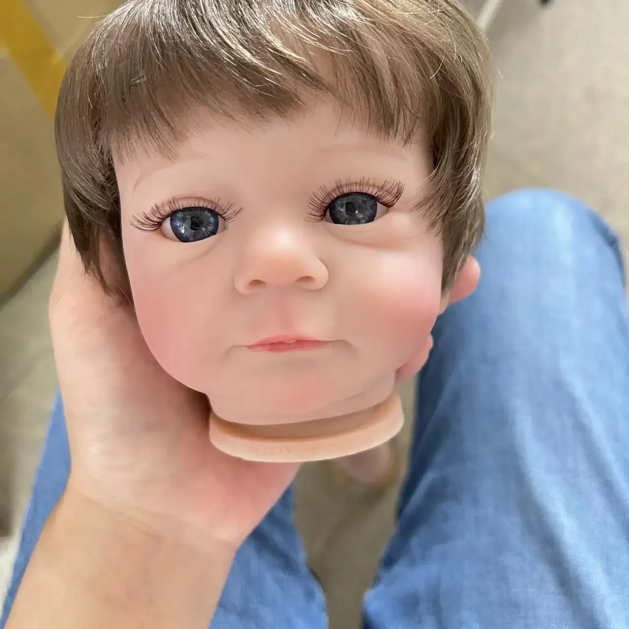 48cm  Reborn Doll kit Felicia Popular Sweet Face 3D Painted Skin With Many Visible Veins  Unfinished Doll parts with  Root Hair