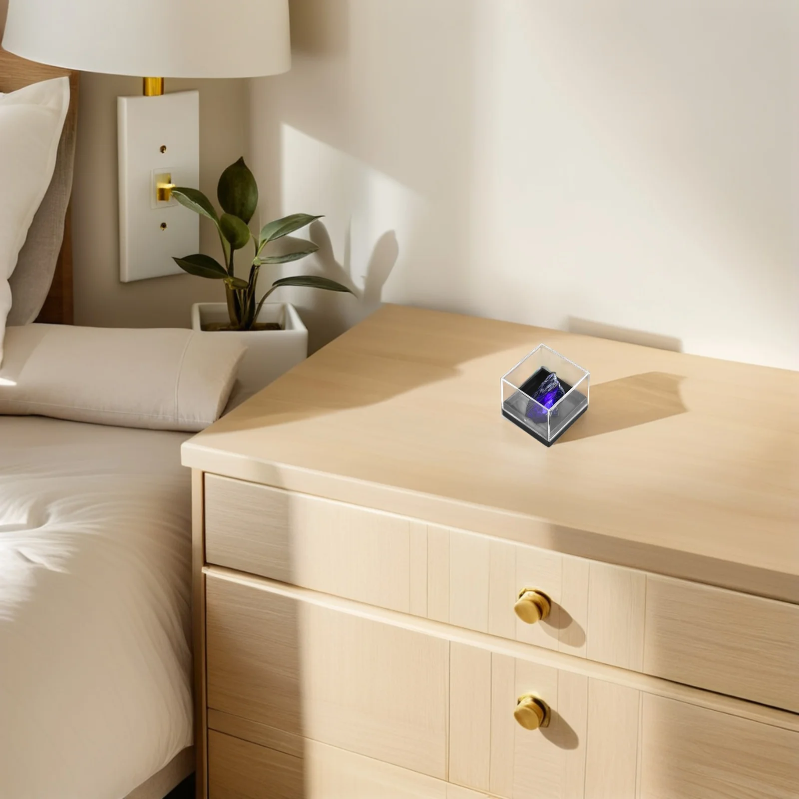 12pcs Square Transparent Box 3.5 Inch Clear Display Case For Mineral Specimen Storage Cube Organizer Box Collection Display