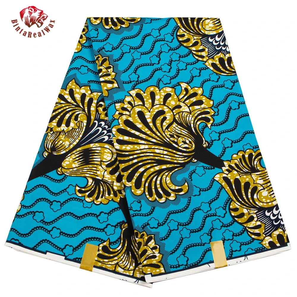 BRW Fashionable 100% polyester African Traditional Style Wax Batik Floral Fabric Ankara Batik Cloth Material DIY For Sewing