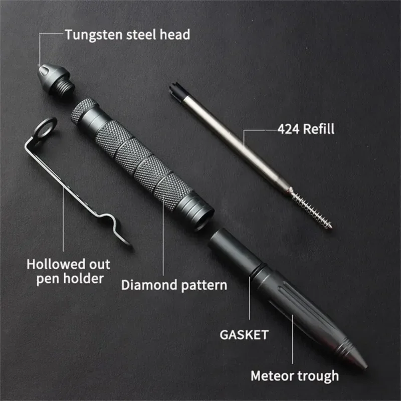 High Quality Steel Anti Skid Portable Self Defense Pen Aluminum Glass Breaker Survival Tool Multi Functional Tactical Pen