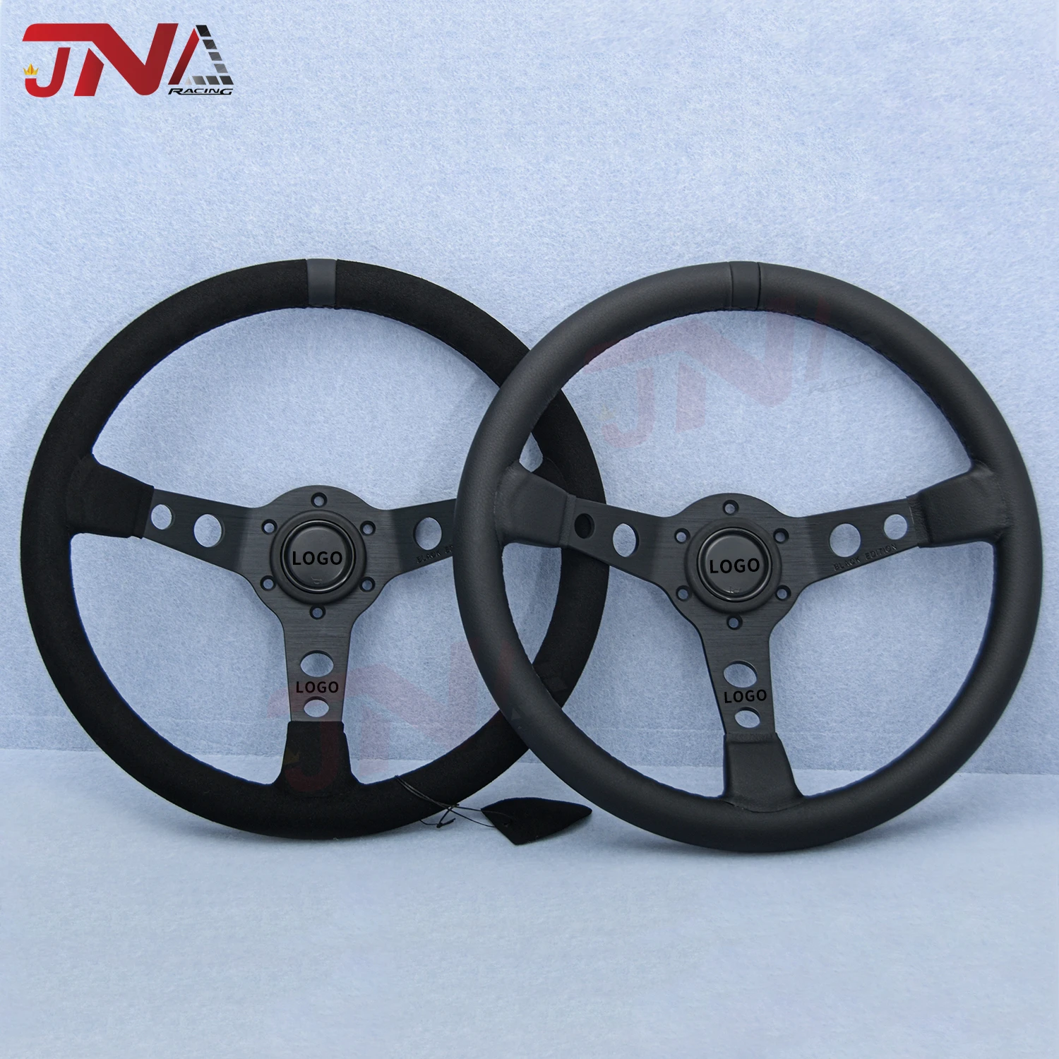 14inch MOMO Black Edition Steering Wheel JDM Racing Sports Car Steering Wheel