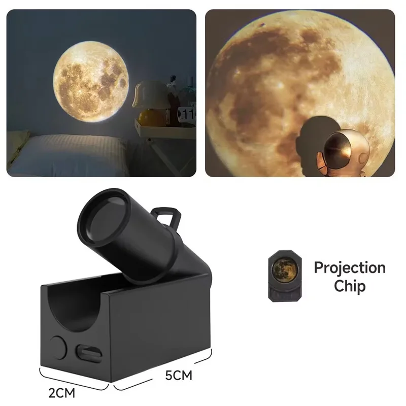 Moon Projector Light LED USB Night Light Planet Projection Background Wall Atmosphere Lamp For Bedroom Home Party Decoration