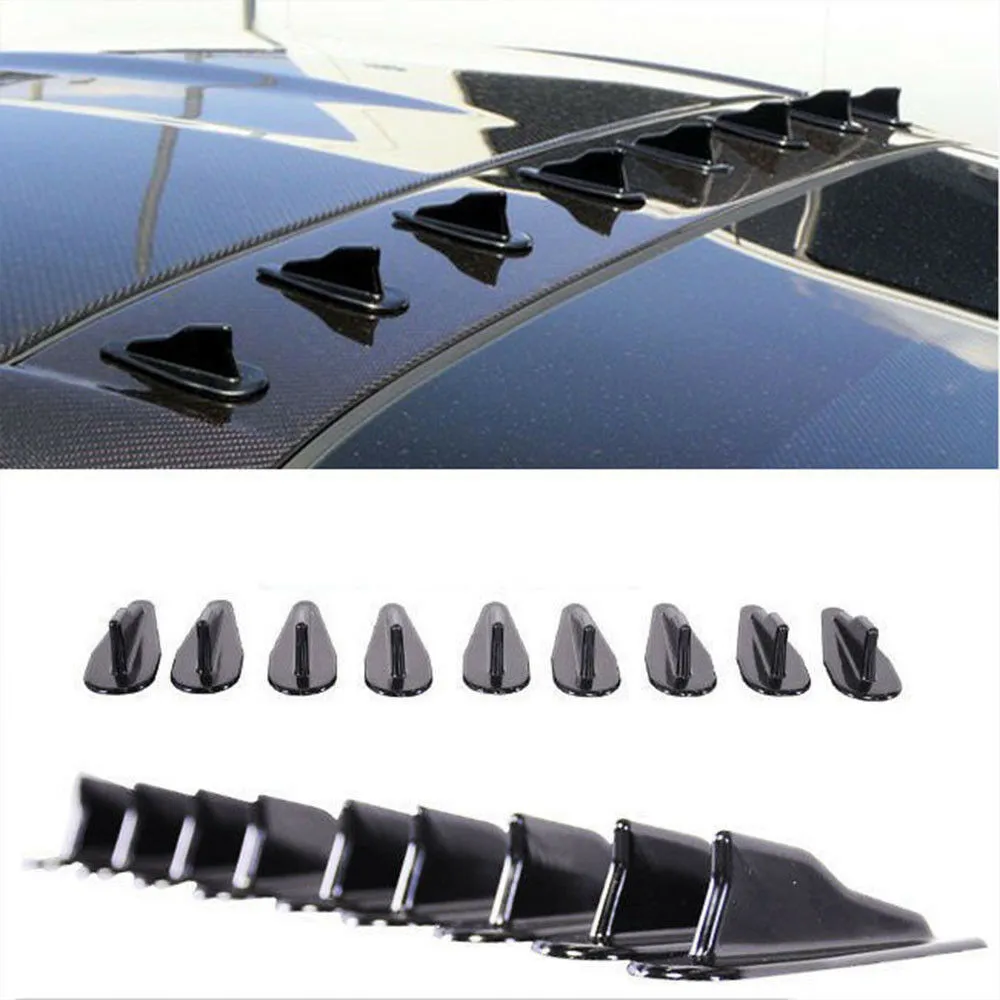 10Pcs PP Style Fins Roof Spoiler Wing Kit Designed for Vortex Generator Use to Aid in Aerodynamic Balance and Flow