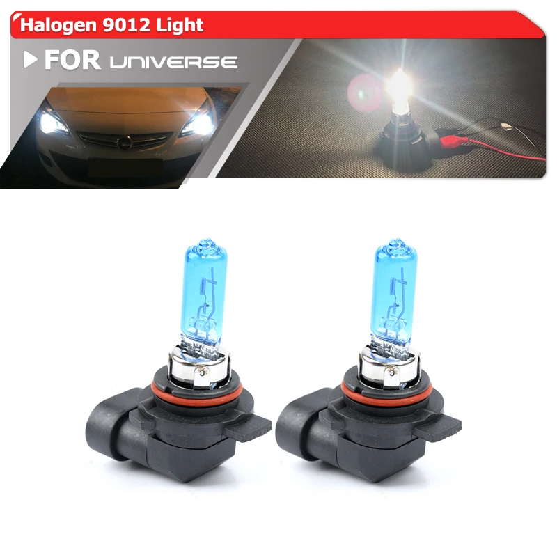 2X 9012 HIR2 9012 LL HALOGEN HEADLAMP HEADLIGHT BULBS 12V 55W 6500K XENON LOOK WHITE PAIR NEW BLUE GLASS CAR-STYLING